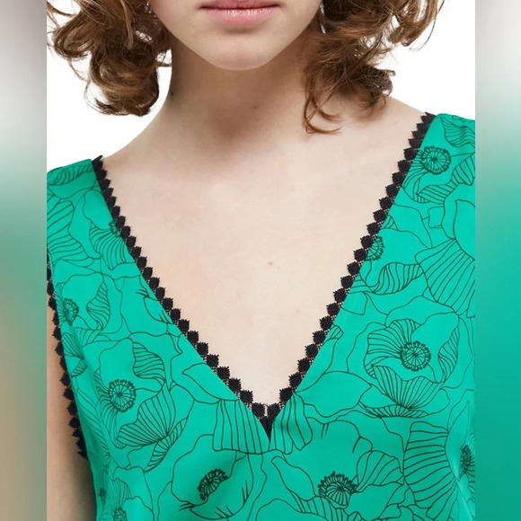 The Kooples Poppy-Print Sleeveless Top,  BNWT, size “2” (M) - Picture 5 of 14